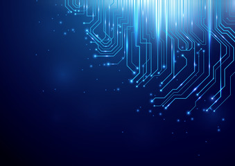 Aufkleber - Abstract Lines Circuit Lights technology digital hi tech concept background