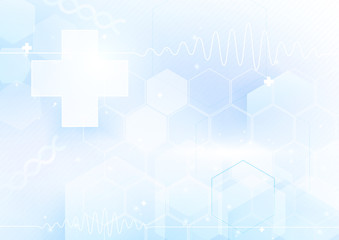 Poster - medicines and science concept. Abstract futuristic geometric and technology background