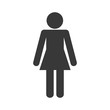 © djvstock - pictogram woman icon over white background. vector illustration