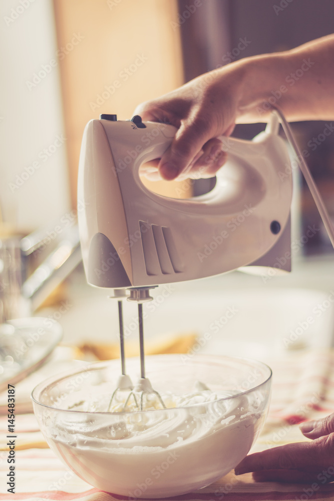 Mixer, Kuchen Backen Stock Photo