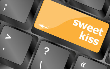 Poster - sweet kiss words showing romance and love on keyboard keys