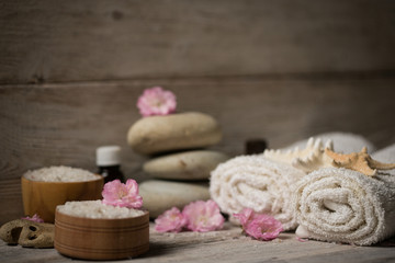 Wall Mural - Items for spa, towels