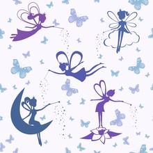 Pattern With Fairy Vector