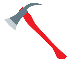 Wall Mural - Firefighters Axe with red handle. Flat design vector illustration