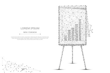 Fototapete - Abstract mash line and point Flip chart with diagram on white background with an inscription. Starry sky or space, consisting of stars and the universe. Vector business illustration