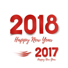 Sticker - Happy New Year 2017- 2018 greeting card template.