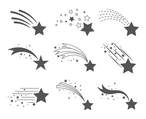 shooting stars with tails icons