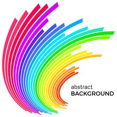 Poster - Abstract background with colorful rainbow lines. Colored circles with place for your text  on a white background.
