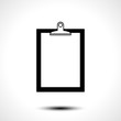 Blank clipboard with paper icon. Vector illustration