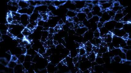 Poster - Abstract technology background with connection structure with glittering. 3D rendering