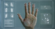 © Kitreel - businessman scan fingerprint biometric identity and approval. concept of the future of security and password control through fingerprints in an immersive technology future and cybernetic, business
