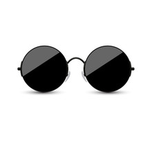Black Round Glasses On A White Background. Vector Illustration.