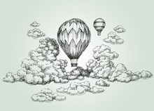 Hot Air Balloon Drawing