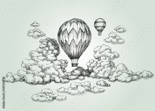 Plakat Balony  rysunek-balonu-na-gorace-powietrze