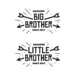Big brother little brother typography print. Vector vintage illustration.