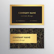 Luxury business card. Gold and black horizontal business card template design for personal or business use with front and back side.