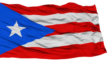 Wall Mural - Isolated Puerto Rico Flag, Waving on White Background, High Resolution
