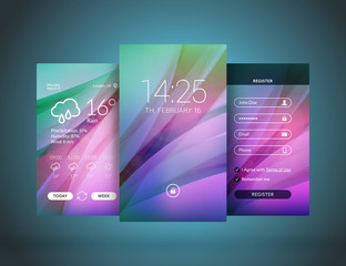 Wall Mural - mobile interface wallpaper design. set of abstract vector backgrounds. modern smartphone application