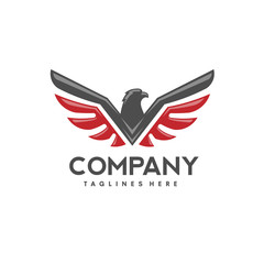 Wall Mural - eagle bird with logo vector. creative hawk logotype , phoenix bird illustration logo