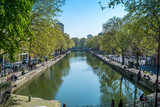 PARIS, FRANCE - APRIL 7, 2017 - St Martin's canal in Paris X district