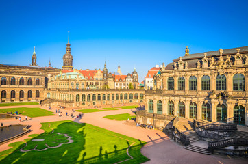 Dresden Cathedral of the Holy Trinity or Hofkirche, Dresden Castle or Royal Palace and Semperoper in Dresden, Saxony, Germany