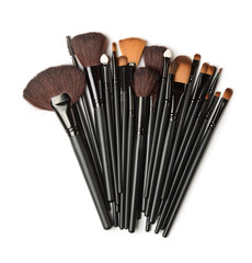 Top view of cosmetic brush set