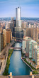 Chicago River Sunrise Aerial