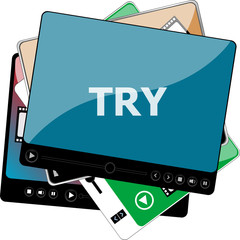 Poster - video media player for web with text try