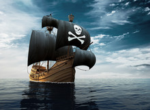 Pirate Ship On The High Seas