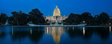 United States Capitol Panorama At Night