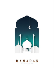 Canvas Print - Ramadan Islamic background with mosques