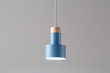 Hanging luminous blue lamp