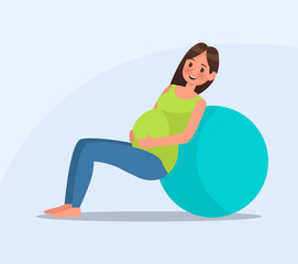 Wall Mural - pregnant woman character vector design no6