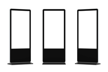 Poster - Blank Trade Show LCD Screen Stand as Template for Your Design. 3d Rendering
