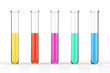 test tubes with colourful liquid