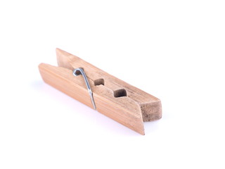 Clothespins on a white background