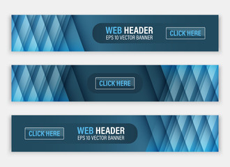 Poster - web header, set of vector horizontal abstract banners.