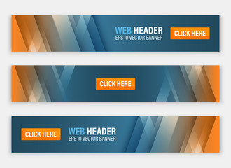 Fototapete - Abstract website header. Horizontal vector banners.