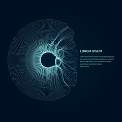 Poster - Modern vector illustration with a deformed circle shape of the particles