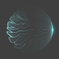 Poster - Modern vector illustration with a deformed circle shape of the particles
