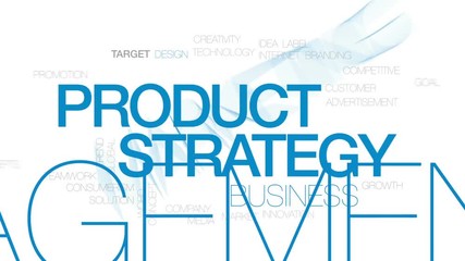 Wall Mural - product strategy animated word cloud, text design animation. kinetic typography.