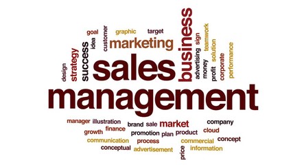 Wall Mural - sales management animated word cloud, text design animation.