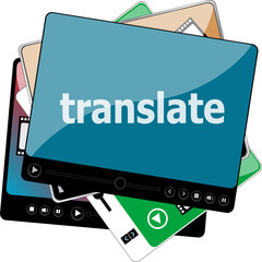 Poster - video media player for web with text translate