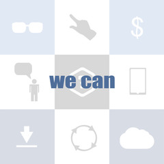 Poster - we can text. Business concept . Infographic of technology or education process