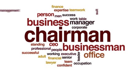 Sticker - Chairman animated word cloud, text design animation.