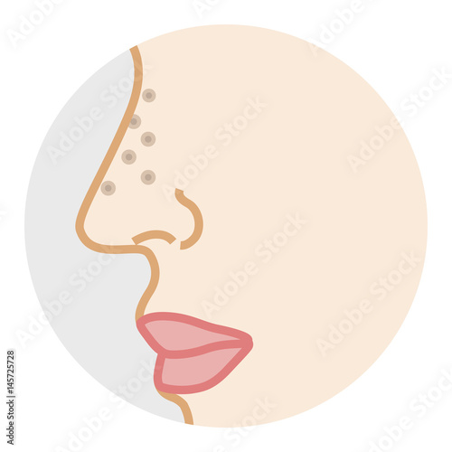 Clogged Nose Pore Side View 鼻 毛穴 横顔 Stock Vector Adobe Stock