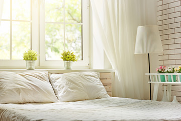 Bedroom in soft light colors