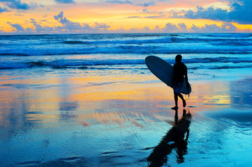 Wall Mural - Surfer on the beach