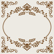 © More Images - Vintage beige and brown floral frame card template.