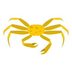 Wall Mural - Yellow crab icon isolated